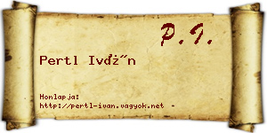 Pertl Iván névjegykártya